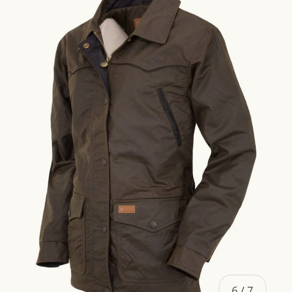 Outback Trading Company Ladies Roundup Waxed Brown Jacket Oikskin - Picture 2 of 13